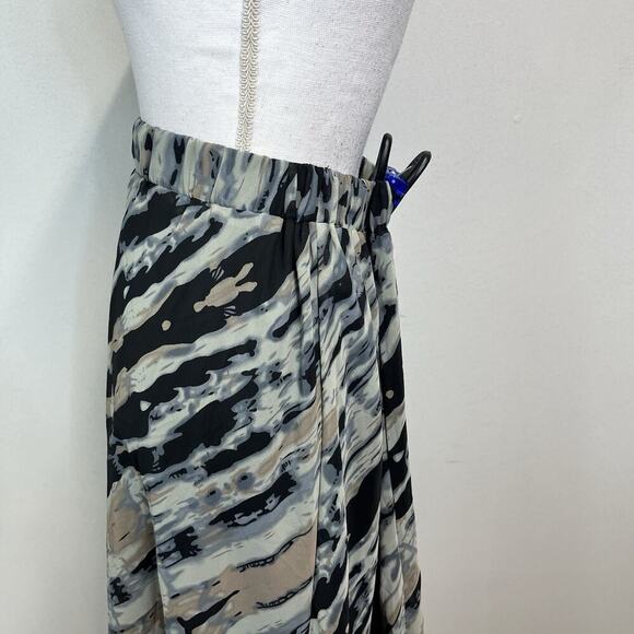 Robert Louis Skirt size Extra Large Black Gray Sheer A Line Scarf Sheer Boho - Picture 6 of 10